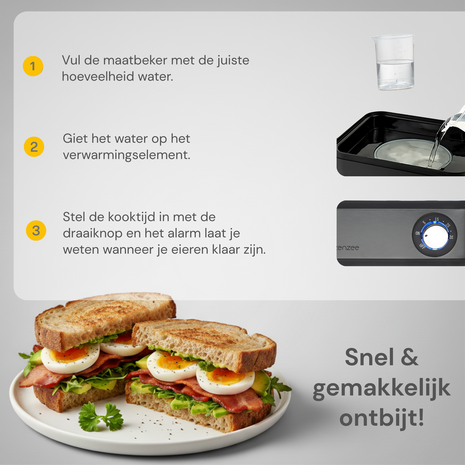 Zenzee eierkoker &ndash; Geschikt voor 16 eieren &ndash; 2 lagen - Elektrisch - Met timer &ndash; Kook, stoom en pocheer - RVS