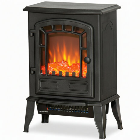 Sfeerhaard Elektrisch - Vrijstaand - Elektrische kachel - Elektrische haard &ndash; 1000/2000W &ndash; Zwart Openhaard