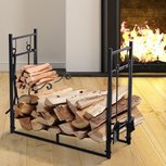 Haardhoutbak Houtopslag Haardhout opslag Houtmand Zwart Binnen en buiten - 84 x 33 x 76 cm Haardhoutbak Houtopslag Haardhout opslag Houtmand Zwart Binnen en buiten - 84 x 33 x 76 cm