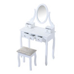 Make up tafel Kaptafel Opmaaktafel Visagie tafel met kruk en grote spiegel Wit 80 x 40 x 140 cm Make up tafel Kaptafel Opmaaktafel Visagie tafel met kruk en grote spiegel Wit 80 x 40 x 140 cm
