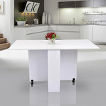 Eetkamertafel - Klaptafel - Opvouwbaar -Verrijdbaar - 140 x 80 x 74 Cm - Wit Eetkamertafel - Klaptafel - Opvouwbaar -Verrijdbaar - 140 x 80 x 74 Cm - Wit
