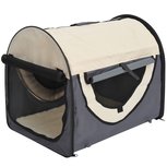 Honden Draagtas - Reisbench - Reismand Hond - Dieren Transport Box - Opvouwbaar - Maat L - 70x51x59 cm - Grijs Creme Honden Draagtas - Reisbench - Reismand Hond - Dieren Transport Box - Opvouwbaar - Maat L - 70x51x59 cm - Grijs Creme