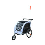 Hondenfietskar - Fietskar -Hondenaanhanger - Buggyfunctie -Geveerd en geremd - Wit/Zwart - 130 x 90 x 110 Hondenfietskar - Fietskar -Hondenaanhanger - Buggyfunctie -Geveerd en geremd - Wit/Zwart - 130 x 90 x 110