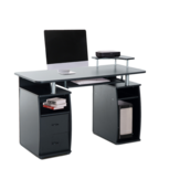 Bureau - Schrijftafel - Computerbureau - 2 Laden - Opslagruimte - 120 x 60 x 87 cm - Zwart Bureau - Schrijftafel - Computerbureau - 2 Laden - Opslagruimte - 120 x 60 x 87 cm - Zwart