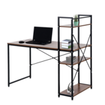 Bureau - computertafel - Modern design - Met rek - laptopbureau - 4 schappen - Walnoot / zwart Bureau - computertafel - Modern design - Met rek - laptopbureau - 4 schappen - Walnoot / zwart