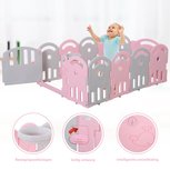 Grondbox -Playpen - Kruipbox - Kinderen en Peuters - 162 x 84 x 63 Cm - Roze/Grijs Grondbox -Playpen - Kruipbox - Kinderen en Peuters - 162 x 84 x 63 Cm - Roze/Grijs