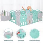 Grondbox -Playpen - Kruipbox - Kinderen en Peuters - 162 x 122 x 63 Cm - Groen/Grijs Grondbox -Playpen - Kruipbox - Kinderen en Peuters - 162 x 122 x 63 Cm - Groen/Grijs