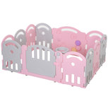 Grondbox -Playpen - Kruipbox - Kinderen en Peuters - 162 x 122 x 63 Cm - Roze/Grijs Grondbox -Playpen - Kruipbox - Kinderen en Peuters - 162 x 122 x 63 Cm - Roze/Grijs
