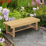 Massief houten tuinbank - Tuinzitje - Balkonzitje - 2 persoons - 1,1 m - Massief dennenhout hout - Natuur Massief houten tuinbank - Tuinzitje - Balkonzitje - 2 persoons - 1,1 m - Massief dennenhout hout - Natuur