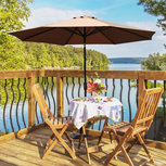 Parasol - Knikparasol - Zonnescherm - Met handslinger - 300 cm - Koffie/Zwart Parasol - Knikparasol - Zonnescherm - Met handslinger - 300 cm - Koffie/Zwart