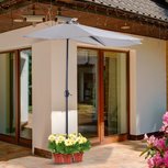 Balkon zonnescherm - Balkon Parasol - Balkonscherm - Halfrond - Grijs Balkon zonnescherm - Balkon Parasol - Balkonscherm - Halfrond - Grijs