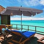 Zonnescherm - Parasol - Balkon parasol - Rechthoek - Knikbaar - 200 x 125 cm - Grijs Zonnescherm - Parasol - Balkon parasol - Rechthoek - Knikbaar - 200 x 125 cm - Grijs