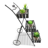 Plantenrek metaal - Plantenwagen - Etagere - Bloemenrek met wielen - Opbergrek voor buiten - 3 niveau's -53 x 39 x 79 cm Plantenrek metaal - Plantenwagen - Etagere - Bloemenrek met wielen - Opbergrek voor buiten - 3 niveau's -53 x 39 x 79 cm