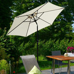 Zonnescherm - Parasol - Balkon Parasol - Met handslinger - Knikbaar - 270 cm - Creme Zonnescherm - Parasol - Balkon Parasol - Met handslinger - Knikbaar - 270 cm - Creme