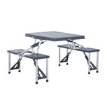 Picknicktafel - Campingtafel - Kampeertafel - Inklapbaar - 4 persoons - Zwart Picknicktafel - Campingtafel - Kampeertafel - Inklapbaar - 4 persoons - Zwart