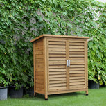 Houten Tuinkast - Tuin opberger - Voorraad kast - Louvre deuren - 97 x 46,5 x 96,5 cm Houten Tuinkast - Tuin opberger - Voorraad kast - Louvre deuren - 97 x 46,5 x 96,5 cm