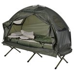 Kampeerbed met matras, slaapzak en tent - Stretcher - Veldbed - Vistent - Opvouwbaar - Groen Kampeerbed met matras, slaapzak en tent - Stretcher - Veldbed - Vistent - Opvouwbaar - Groen