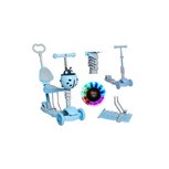 Kinder Step - 5 in 1 - Step met Zitje, Zit Step, Step met Duwstang - Driewieler - Lichtgevende wielen - Blauw Kinder Step - 5 in 1 - Step met Zitje, Zit Step, Step met Duwstang - Driewieler - Lichtgevende wielen - Blauw