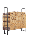 Houtrek – Houtopslag – Haardhout aanmaakhout opslag - Brandhout - Haardhoutbak – Design - Zwart - 35 x 122 x 122 cm Houtrek – Houtopslag – Haardhout aanmaakhout opslag - Brandhout - Haardhoutbak – Design - Zwart - 35 x 122 x 122 cm