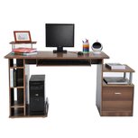 Bureau - Schrijftafel - Computerbureau - Bureautafel - Opslagruimte - 152 x 60 x 88cm - Bruin Bureau - Schrijftafel - Computerbureau - Bureautafel - Opslagruimte - 152 x 60 x 88cm - Bruin