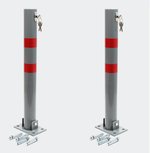 2 x Afzetpaal klapbaar afsluitbaar, anti-parkeerpaal, anti-rampaal - Anti parkeerbeugel - Rond 2 x Afzetpaal klapbaar afsluitbaar, anti-parkeerpaal, anti-rampaal - Anti parkeerbeugel - Rond