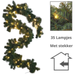 Guirlande met verlichting - Guirlande - Kerstguirlande - Kertversiering - Kerst - 2.7 meter - 35 Lampjes Guirlande met verlichting - Guirlande - Kerstguirlande - Kertversiering - Kerst - 2.7 meter - 35 Lampjes