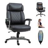 Bureaustoel - Bureaustoel ergonomisch - Directiestoel - Massage stoel - Bureaustoelen voor volwassenen - Zwart Bureaustoel - Bureaustoel ergonomisch - Directiestoel - Massage stoel - Bureaustoelen voor volwassenen - Zwart