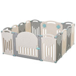 Grondbox - Grondbox Baby - Playpen - Box - Speelbox - Wit/grijs - 141 x 133 x 58 cm Grondbox - Grondbox Baby - Playpen - Box - Speelbox - Wit/grijs - 141 x 133 x 58 cm