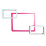 Wandplank - Wandrek met 3 vakken MDF roze + wit - L38 x B12 x H30cm / L24 x B12 x H15cm Wandplank - Wandrek met 3 vakken MDF roze + wit - L38 x B12 x H30cm / L24 x B12 x H15cm
