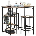 Bartafel met barstoelen - eetkamertafel - 2 barstoelen - Barkruk - Vintage - Industrieel - Opbergruimte Bartafel met barstoelen - eetkamertafel - 2 barstoelen - Barkruk - Vintage - Industrieel - Opbergruimte
