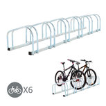 Fietsenrek - Fietsrek -Fietsstandaard - Voor 6 fietsen - Muurmontage mogelijk - 160 x 33 x 27 cm - Verzinkt staal Fietsenrek - Fietsrek -Fietsstandaard - Voor 6 fietsen - Muurmontage mogelijk - 160 x 33 x 27 cm - Verzinkt staal