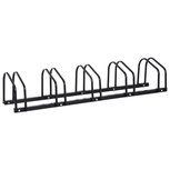 Fietsenrek - Fietsrek -Fietsstandaard - Voor 5 fietsen - Muurmontage mogelijk - 130 x 33 x 27 cm - Zwart Fietsenrek - Fietsrek -Fietsstandaard - Voor 5 fietsen - Muurmontage mogelijk - 130 x 33 x 27 cm - Zwart
