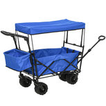 Bolderkar - Bolderkar Opvouwbaar - Bolderwagen - Met Dak - Blauw Bolderkar - Bolderkar Opvouwbaar - Bolderwagen - Met Dak - Blauw