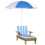 Houten ligbed kind met parasol - Tuinstoel - Relaxstoel - 90L x 59B x 53H cm Houten ligbed kind met parasol - Tuinstoel - Relaxstoel - 90L x 59B x 53H cm