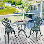 Balkonset - Bistroset - Tuiset - Tuistoel - Tuintafel - Antiek - Groen - 3 delig Balkonset - Bistroset - Tuiset - Tuistoel - Tuintafel - Antiek - Groen - 3 delig