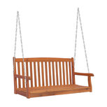 Hangbank - Tuinbank - Tuinmeubelen - Schommelstoel - 2 zits - Hout - Bruin -B122 x D61 x H59 cm Hangbank - Tuinbank - Tuinmeubelen - Schommelstoel - 2 zits - Hout - Bruin -B122 x D61 x H59 cm