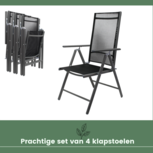 Klapstoel - Set van 4 - Vouwstoel - Klapstoelen Klapstoel camping - Tuinstoel - Tuinstoelen - Aluminium - Antraciet Klapstoel - Set van 4 - Vouwstoel - Klapstoelen Klapstoel camping - Tuinstoel - Tuinstoelen - Aluminium - Antraciet