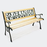 Tuinbank - Ulrike -Tuinbankje - Tuinbank metaal - Tuinbank hout - Weersbestendig - 123 x 54 x 74 cm Tuinbank - Ulrike -Tuinbankje - Tuinbank metaal - Tuinbank hout - Weersbestendig - 123 x 54 x 74 cm