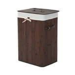 Bamboe wasmand 72 L - Luxe wasmand - Wassorteerder - Donkerbruin - L40 x B30 x H60 cm Bamboe wasmand 72 L - Luxe wasmand - Wassorteerder - Donkerbruin - L40 x B30 x H60 cm