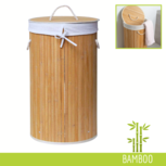 Bamboo wasmand 65L - Rond - Luxe wasmand - Wassorteerder - Inclusief zak - Natuur Bamboo wasmand 65L - Rond - Luxe wasmand - Wassorteerder - Inclusief zak - Natuur
