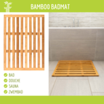Badmat - Bamboo - Douchemat - Antislipmat douche - Bamboe - 62X45 CM  Badmat - Bamboo - Douchemat - Antislipmat douche - Bamboe - 62X45 CM