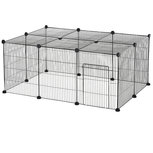 Ren voor kleine huisdieren - Konijnenren - Cavia ren - Dierenverblijf - Zwart - 105L x 70B x 45H cm Ren voor kleine huisdieren - Konijnenren - Cavia ren - Dierenverblijf - Zwart - 105L x 70B x 45H cm