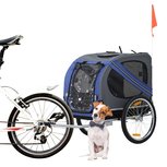 Paws & Claws - Hondenfietskar - Fietskar - Grijs/blauw -  130 x 73 x 94 cm Paws & Claws - Hondenfietskar - Fietskar - Grijs/blauw -  130 x 73 x 94 cm