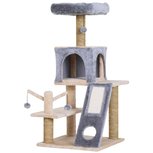 Krabpaal met kattenhuis - Kattenkrabpaal - Kattenspeeltjes - Katten - Grijs - 48 x 49 x 108 cm Krabpaal met kattenhuis - Kattenkrabpaal - Kattenspeeltjes - Katten - Grijs - 48 x 49 x 108 cm