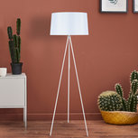 Staande vloerlamp op statief minimalistisch design - Staande lamp op driepoot modern - Wit - 40W - 48 x 156 cm Staande vloerlamp op statief minimalistisch design - Staande lamp op driepoot modern - Wit - 40W - 48 x 156 cm