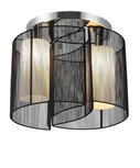 Plafondlamp - 2 x E27 fitting - Zwart -  Ø47,5 x 33H cm