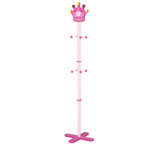 Kapstok met 8 haken - Staand - Kledingrek - Kinderkamer - Hout - Roze - L35 x B35 x H142 cm Kapstok met 8 haken - Staand - Kledingrek - Kinderkamer - Hout - Roze - L35 x B35 x H142 cm