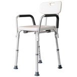 Douchestoel met arm - en rugleuning - In hoogte verstelbaar - Douchekrukje - Stoelen - Hulpmiddelen - 46,5 x 54 x (72,5-85)cm (D x B x H) Douchestoel met arm - en rugleuning - In hoogte verstelbaar - Douchekrukje - Stoelen - Hulpmiddelen - 46,5 x 54 x (72,5-85)cm (D x B x H)