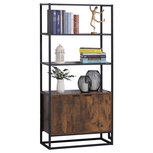 Industriële vakkenkast met 3 planken - Boekenkast - Boekenrek - Kastje- Kasten - 76W x 33D x 162,5H cm - Bruin Industriële vakkenkast met 3 planken - Boekenkast - Boekenrek - Kastje- Kasten - 76W x 33D x 162,5H cm - Bruin