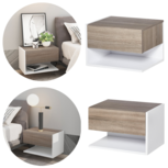 Nachtkastjes set van 2 - Nachtkastje zwevend - Nachtkastje - Nachtkast - Met lade - Wandmontage - Wit/Noten Nachtkastjes set van 2 - Nachtkastje zwevend - Nachtkastje - Nachtkast - Met lade - Wandmontage - Wit/Noten